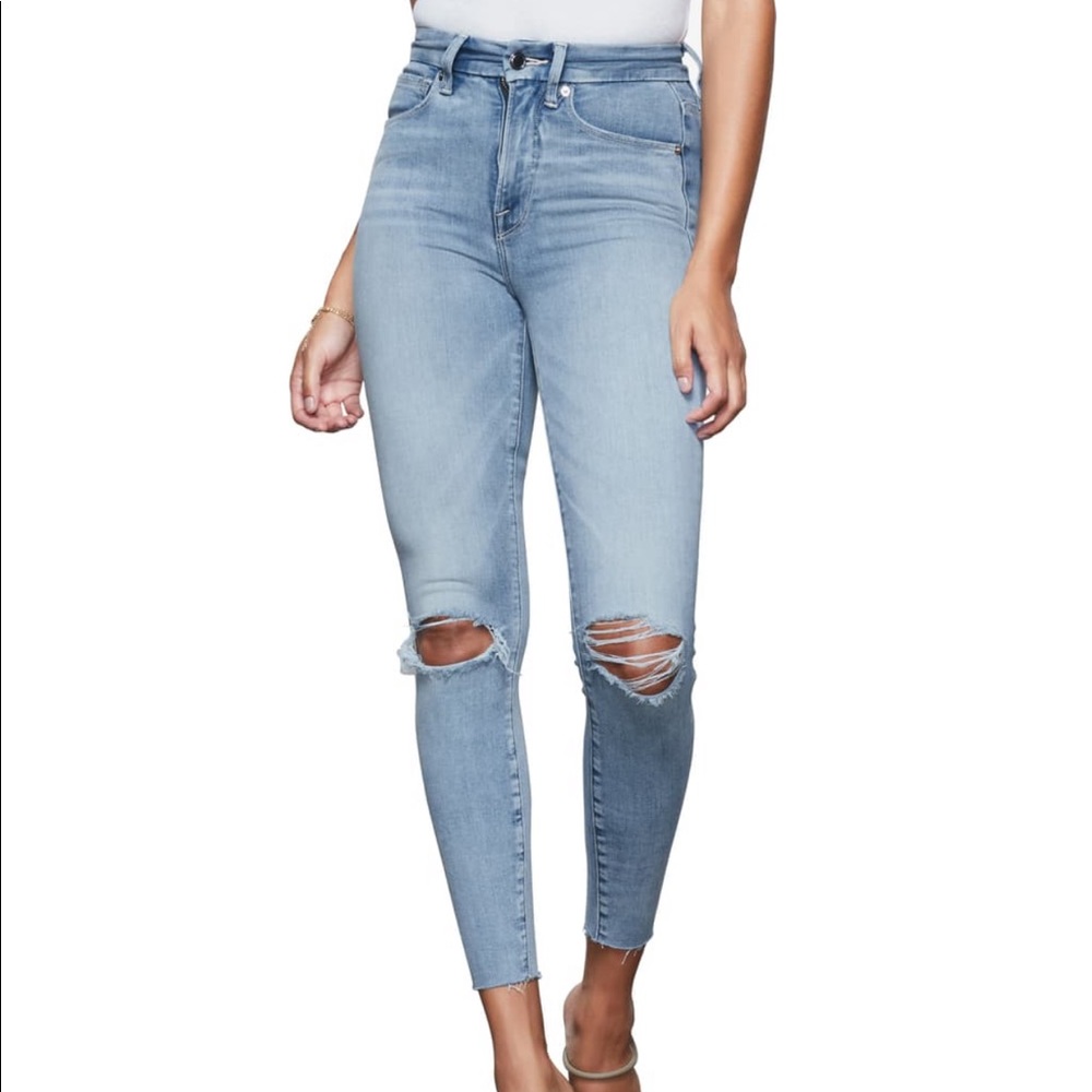 Good American good waist high waisted crop jeans